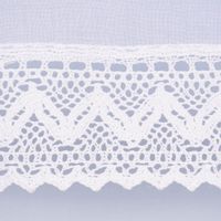 Cafehausgardine Schlaufen Leinenstruktur bestickt Blumen mit Häkelborte 45x120cm