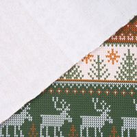 Sweatstoff Digitaldr. CHRISTMAS Rentier Strickoptik weiß grün hellbra