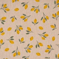 Dekostoff Little Citrus Fruits Mini Zitronen natur gelb 1.40m