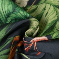 Outdoorstoff Dralon Blätter Blüten dunkelblau grün rot 1.40m