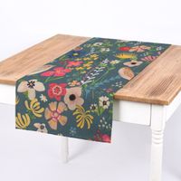 Outdoorstoff Dralon Floral Happy Garden Blumen Vögel blau bunt 1.40m