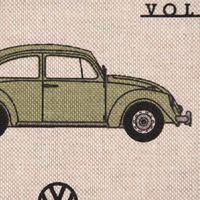 Dekostoff Lizenz VW Beetle Original Auto Käfer natur bunt 1.40m