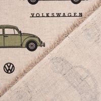 Dekostoff Lizenz VW Beetle Original Auto Käfer natur bunt 1.40m