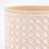 Sass & Belle Übertopf Rattanoptik Beton beige weiß 12.5x12cm