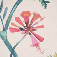 Dekostoff Baumwolle Tropicana Coral Reef Blumenranken ecru blau bunt 1