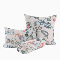 Dekostoff Baumwolle Tropicana Coral Reef Blumenranken ecru blau bunt 1
