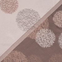 Dekostoff Jacquard Wendestoff Satinlook Kreise beige rosenholz 1.40m
