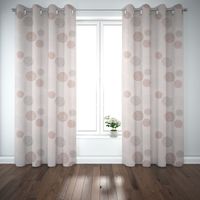 Dekostoff Jacquard Wendestoff Satinlook Kreise beige rosenholz 1.40m