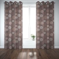 Dekostoff Jacquard Wendestoff Satinlook Kreise beige rosenholz 1.40m