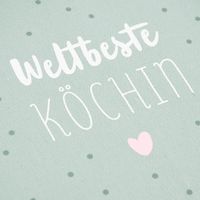 Grafik Werkstatt Geschirrtuch Weltbeste Köchin Punkte mint weiß 45x68cm