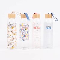 Grafik Werkstatt Trinkflasche aus Glas Weltbester Papa kariert 550ml