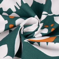Dekostoff Baumwolle Canvas Ewazi Blätter Blumen abstrakt grün ecru 1