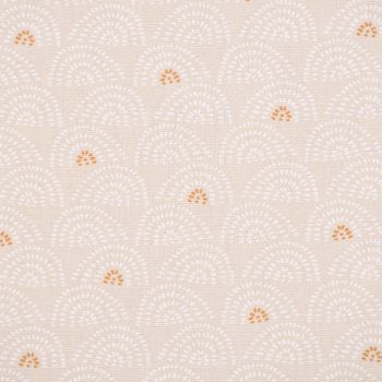 Dekostoff Baumwolle Canvas Ponto Hügel Bogen beige weiß 1.5m Breite