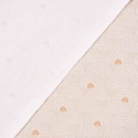 Dekostoff Baumwolle Canvas Ponto Hügel Bogen beige weiß 1.5m Breite