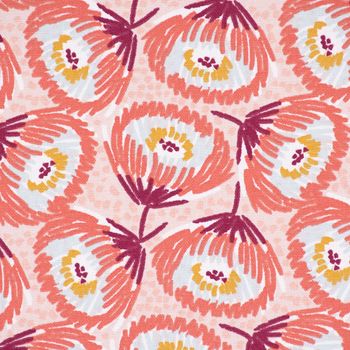 Dekostoff Baumwolle Canvas Tesaya Blumen abstrakt klein rosa rot 1.5m