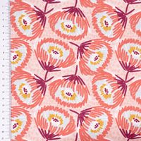 Dekostoff Baumwolle Canvas Tesaya Blumen abstrakt klein rosa rot 1.5m