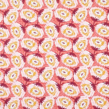Dekostoff Baumwolle Canvas Laetizia Blumen abstrakt groß rot rosa 1.5m
