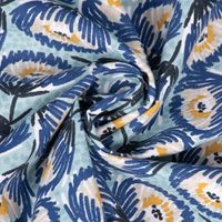 Dekostoff Baumwolle Canvas Tesaya Blumen abstrakt klein blau 1.5m