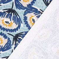 Dekostoff Baumwolle Canvas Tesaya Blumen abstrakt klein blau 1.5m