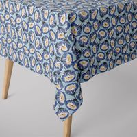 Dekostoff Baumwolle Canvas Tesaya Blumen abstrakt klein blau 1.5m