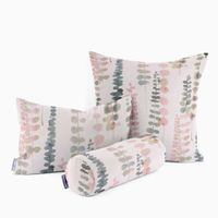 Dekostoff Baumwolle Ranken Blätter Aquarell weiß grün rosa 1.37m