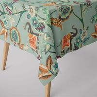 Dekostoff Baumwolle GUJARAT Blumenranken Elefant mint grün bunt 140cm