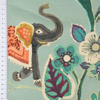80223-Panama-Dekostoff-Baumwollstoff-GUJARAT-Blumenranken-Elefant-mint-gruen-bunt-140cm-Breite-KW23-2022-191942Capture0042.jpg Dekostoff Baumwolle GUJARAT Blumenranken Elefant mint grün bunt 140cm