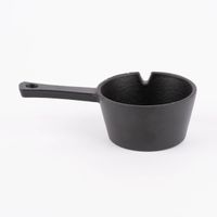 Kleiner Kochtopf Gusseisen mit Griffen schwarz 10x17cm
