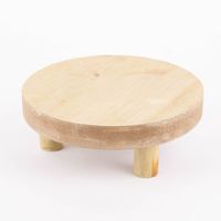 Deko Teller auf Fuß Holz rund natur 19x7cm