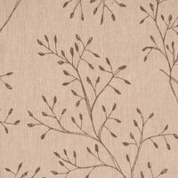 Dekostoff Pen Drawing Branch Zweige Blätter natur braun 1.40m