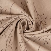 Dekostoff Pen Drawing Branch Zweige Blätter natur braun 1.40m