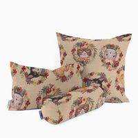 Dekostoff GobelPremium Spring Cats Katzen Blumenkranz creme bunt 1.4m
