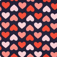 Baumwolljersey Jersey BIG HEARTS Herzen dunkelblau rosa lachs 1.5m
