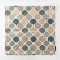 SCHÖNER LEBEN. Kissenhülle Leinenlook Blätter Blattskelett natur grün goldmetallic 40x40 ohne Füllung