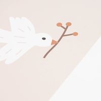 Bild Vogel Zweig Papier beige weiß braun A4 30x21cm