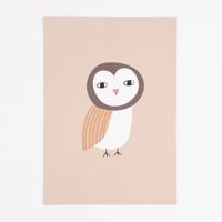 Bild Eule Papier braun weiß dunkelbraun A4 30x21cm