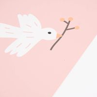 Bild Vogel Zweig Papier rosa weiß schwarz A4 30x21cm