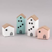 Deko Haus klein Zement verschiedene Farben 7x7x8cm