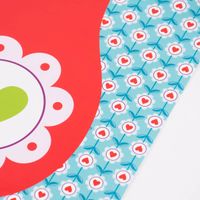Bild Birne Herz Blume Retro Papier blau rot weiß A4 30x21cm