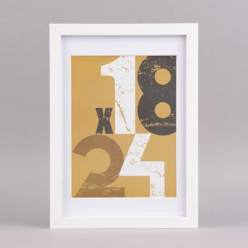 Bilderrahmen mit Passepartout Holz einfarbig weiß 23.5x32.5x2.5cm