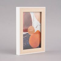 Bilderrahmen Holz Farbmix natur weiß 12.5x17.5x2cm