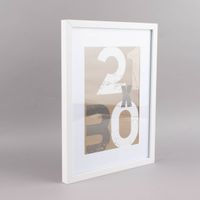 Bilderrahmen mit Passepartout Holz einfarbig weiß 32.5x42.5x2.5cm