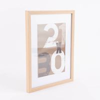 Bilderrahmen mit Passepartout Holz einfarbig natur 32.5x42.5x2.5cm