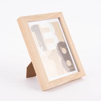 Bilderrahmen mit Passepartout Holz einfarbig natur 17.5x22.5x2.5cm