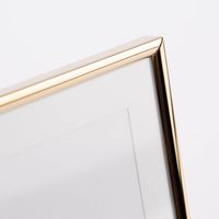 Bilderrahmen mit Passepartout Metall einfarbig goldfarbig 18x13.5x1cm