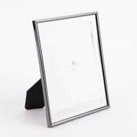 Bilderrahmen mit Passepartout Metall einfarbig schwarz 18x23x1cm