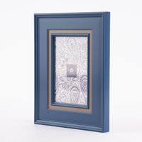 Bilderrahmen mit breitem Rand Holz blau grau 18x23x2cm