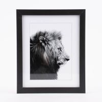 Bilderrahmen mit Bild Löwe oder Zebra schwarz weiß 23x28x3cm