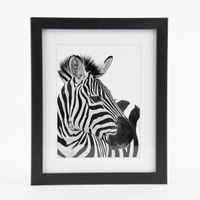 Bilderrahmen mit Bild Löwe oder Zebra schwarz weiß 23x28x3cm