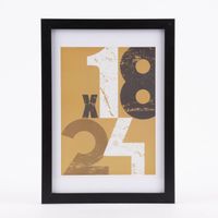 Bilderrahmen mit Passepartout Holz einfarbig schwarz 20.5x27x2.5cm